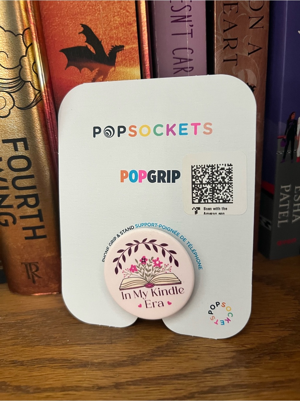 In My Kindle Era PopSocket Phone Grip Pink Floral Book Lover New